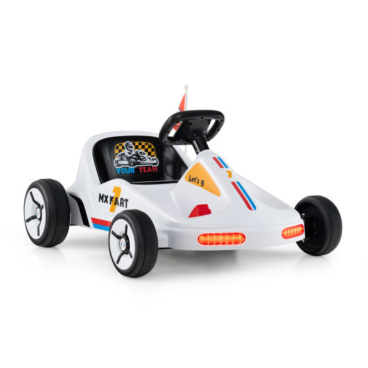12V Electric Go Kart for Kids Race Toy with Remote Control and Music-Blue LuxuryLifeWay Online Store