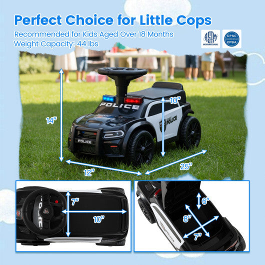 Toddler Sliding Car with Steering Wheel and Under-Seat Storage Push-Black LuxuryLifeWay Online Store