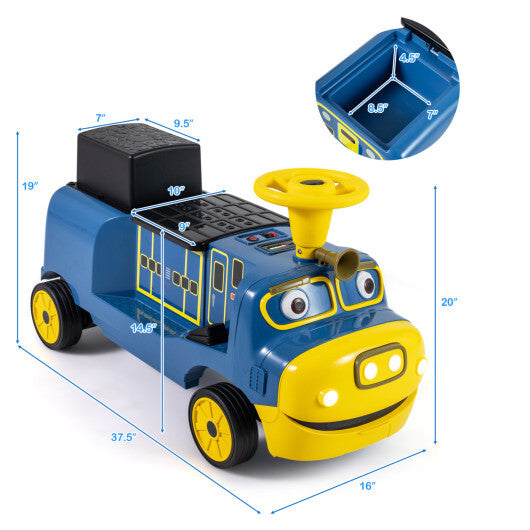 12V 2-Seater Kids Ride on Train with Height Adjustable Seat and Music Licensed Chuggington-Red LuxuryLifeWay Online Store