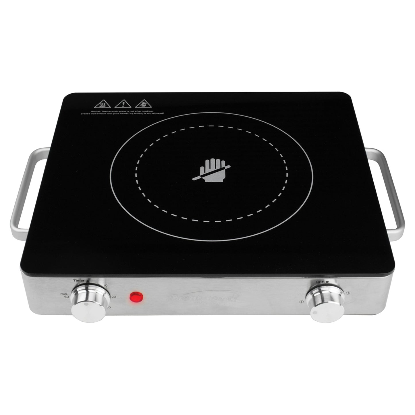 Brentwood Select 1200w Single Infrared Electric Countertop Burner in Stainless Steel with Timer LuxuryLifeWay Online Store