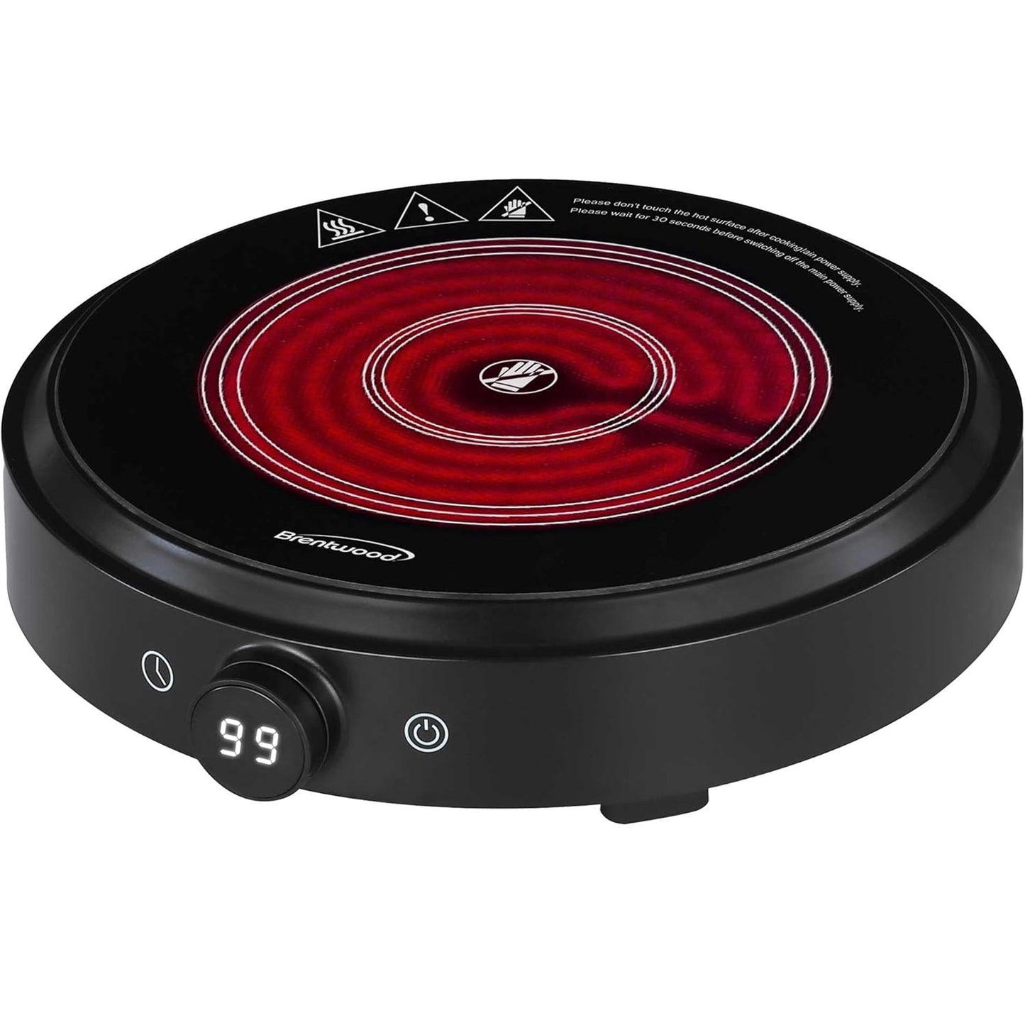 Brentwood Select 10 Inch Countertop Infrared Single Burner in Black with Digital Touch Buttons LuxuryLifeWay Online Store