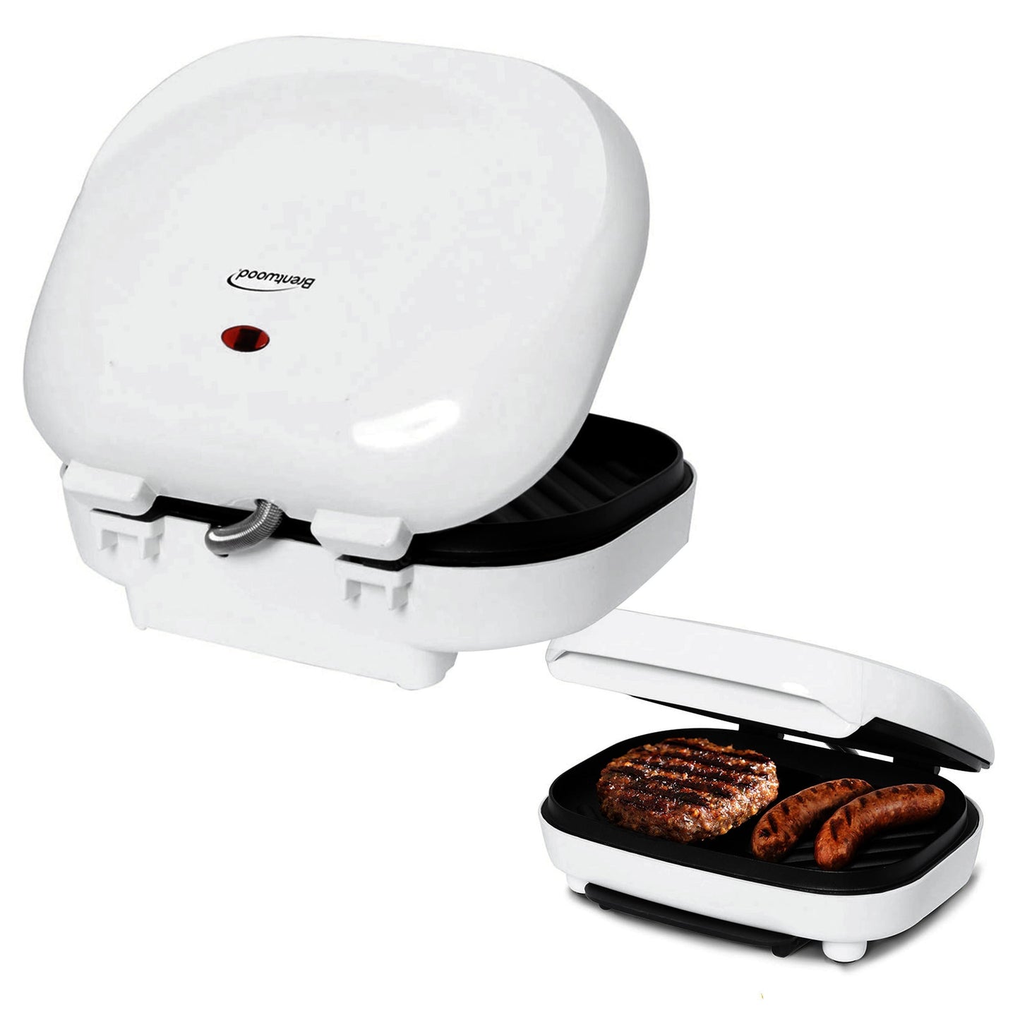 Brentwood Electric Contact Grill 2 Slice Capacity - White LuxuryLifeWay Online Store