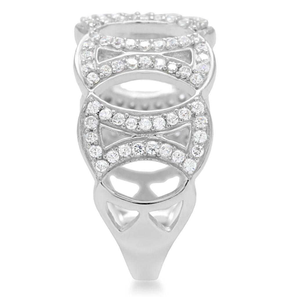 TS009 - Rhodium 925 Sterling Silver Ring with AAA Grade CZ in Clear LuxuryLifeWay Online Store