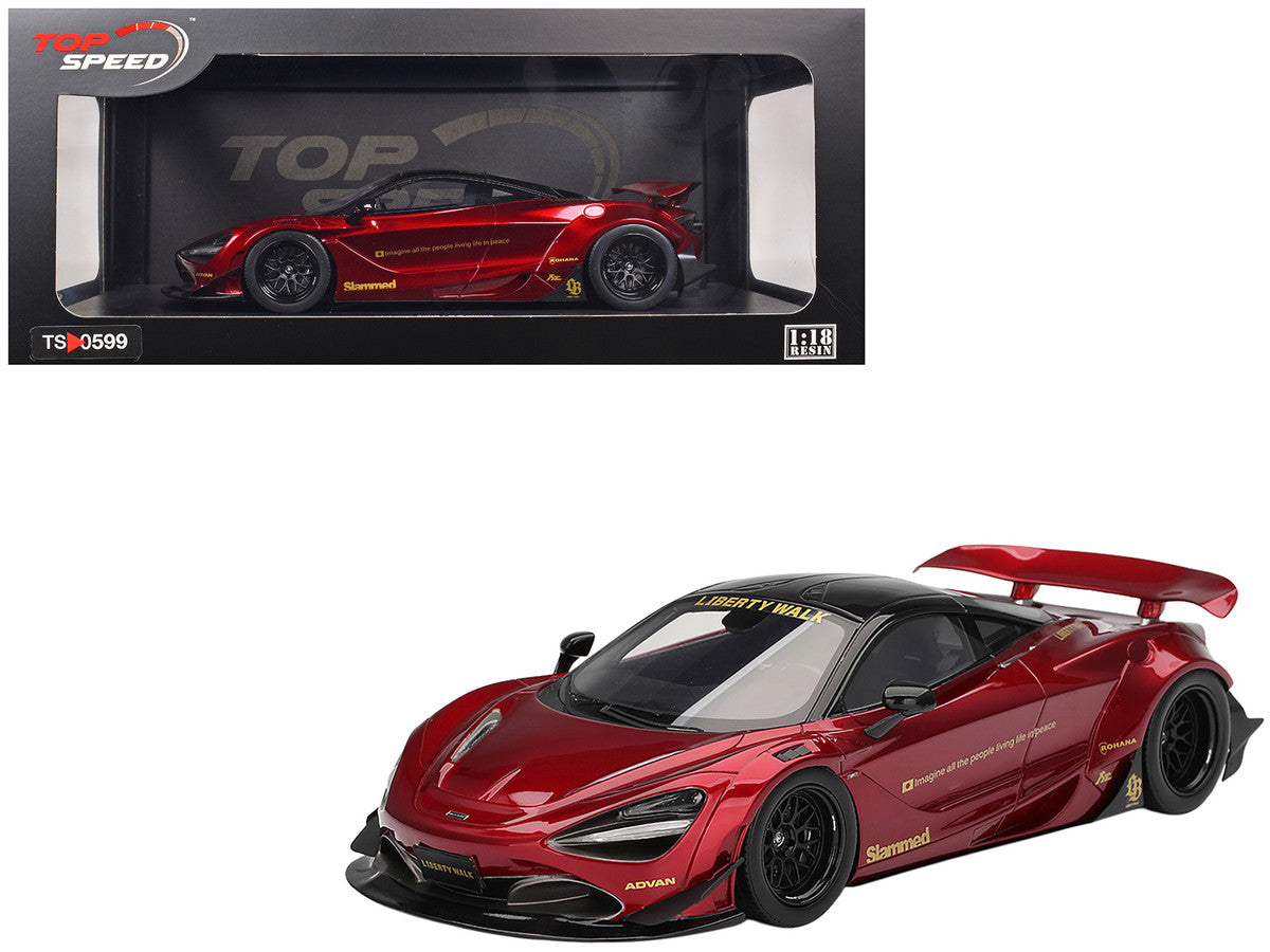 McLaren 720S "LB-Works" Gem Red Metallic with Black Top 1/18 Model Car by Top Speed LuxuryLifeWay Online Store