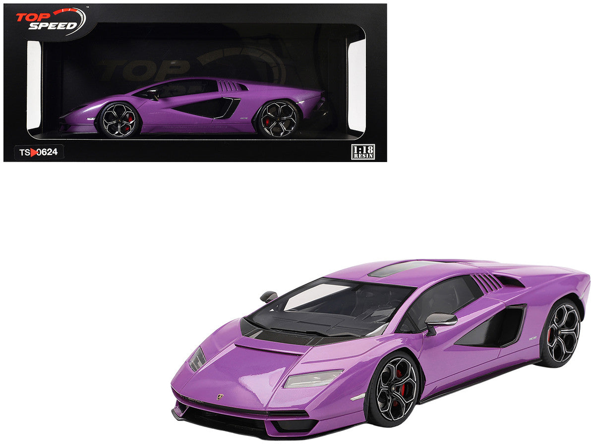 Lamborghini Countach LPI 800-4 Viola 30th Purple Metallic 1/18 Model Car by Top Speed LuxuryLifeWay Online Store