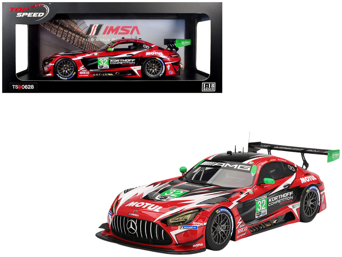 Mercedes-AMG GT3 EVO #32 Maximilian Gotz - Kenton Koch - Seth Lucas - Daniel Morad "Korthoff Competition Motors" IMSA "24 Hours of Daytona" (2025) 1/18 Model Car by Top Speed LuxuryLifeWay Online Store