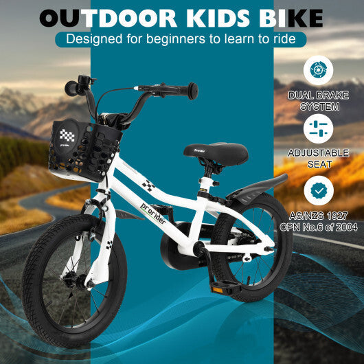 14 Inch Kids Bike with 2 Training Wheels for 3-5 Years Old-Black & White - Color: Black & White LuxuryLifeWay Online Store