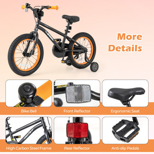 14-Inch Kids Bike Sport Bicycle for 3-5 Years Old with Adjustable Seat-14 inches