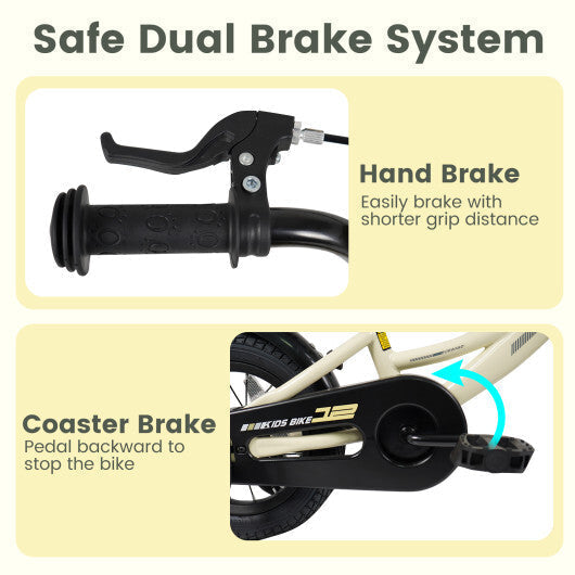 12 Inches Kids Bike Sport Bicycle with Removable Training Wheels - Size: 12 inches LuxuryLifeWay Online Store