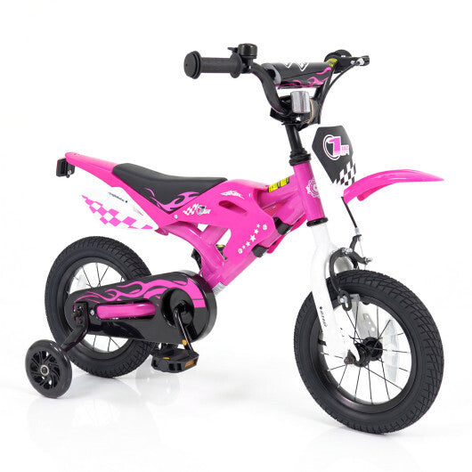 12 Inch Kids Bike Motorcycle-Inspired for Boy Girl Ages 3-4 Years-Black