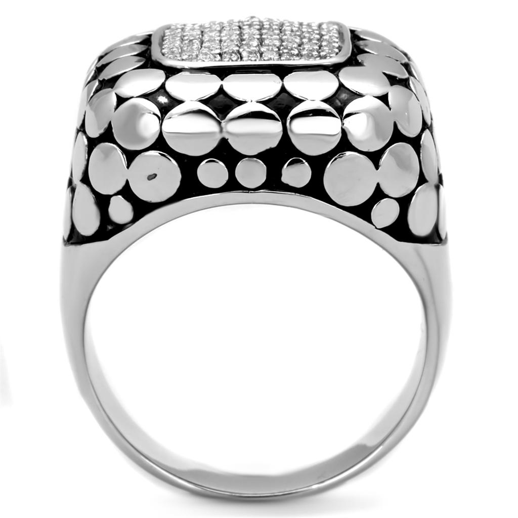 TS215 - Rhodium 925 Sterling Silver Ring with AAA Grade CZ in Clear LuxuryLifeWay Online Store