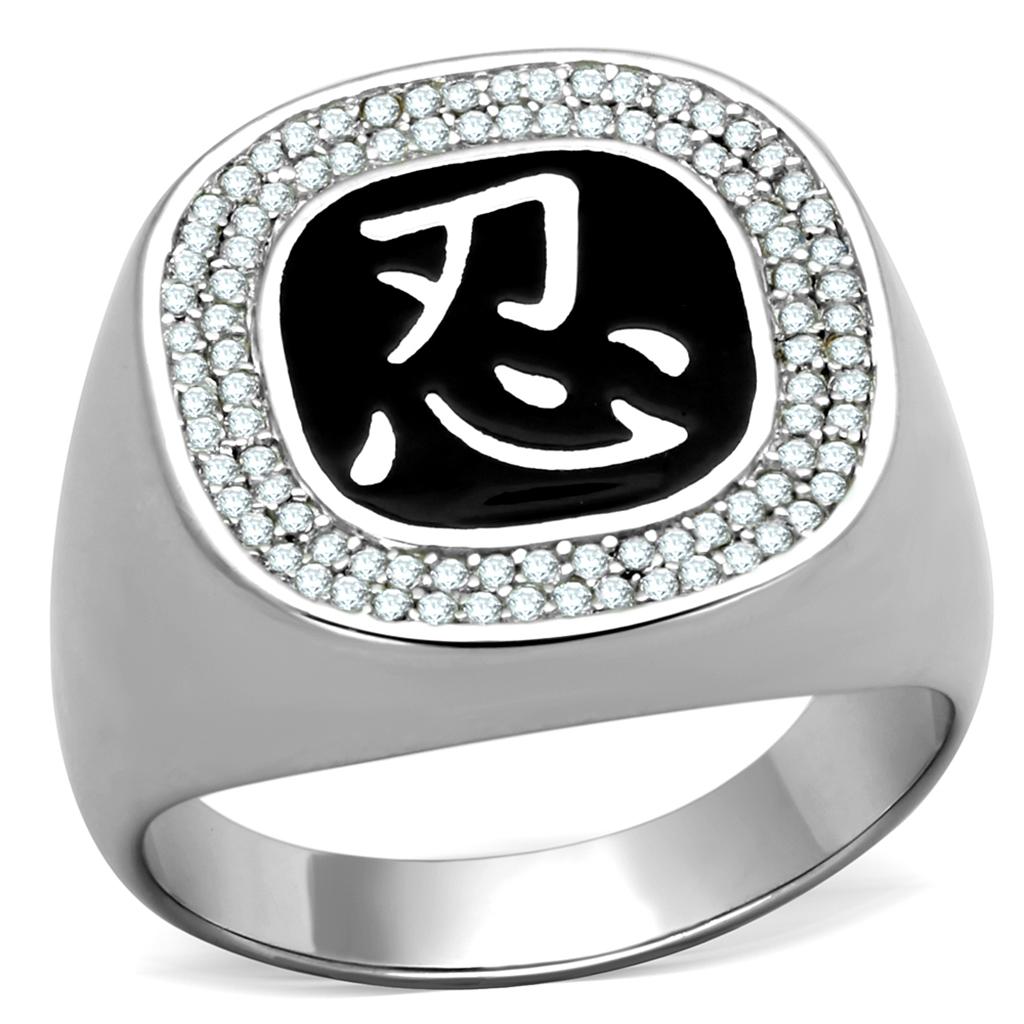 TS225 - Rhodium 925 Sterling Silver Ring with AAA Grade CZ in Clear LuxuryLifeWay Online Store