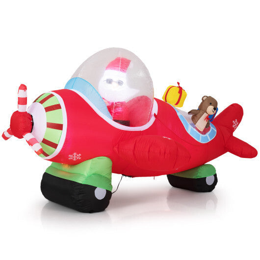 7.2 Feet Christmas Inflatables Airplane with Gift Boxes and Built-in LED Lights LuxuryLifeWay Online Store