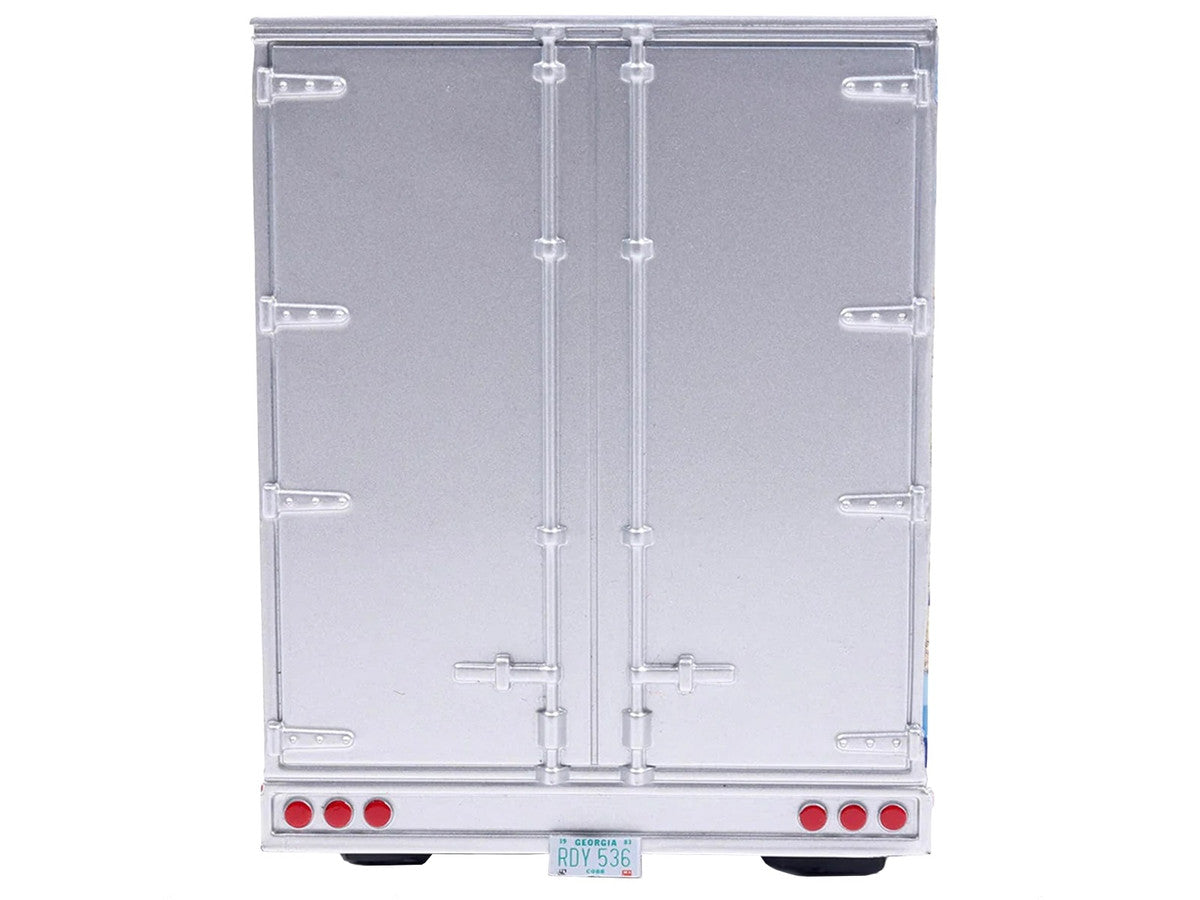1980 GMC General Truck Tractor with Sleeper Cab and Trailer Silver Metallic with Blue Stripes 1/43 Diecast Model by IXO Models LuxuryLifeWay Online Store