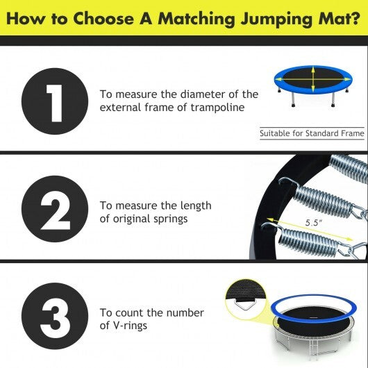 High-Elastic PP Replacement Jumping Mat-15 ft - Color: Black - Size: 15 ft LuxuryLifeWay Online Store
