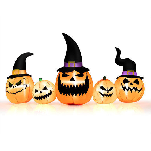 8 Feet Inflatable Pumpkin Family Waterproof Halloween Yard Decoration with LED Lights LuxuryLifeWay Online Store