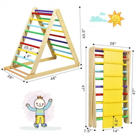 Foldable Wooden Climbing Triangle Indoor Home Climber Ladder - Color: Multicolor LuxuryLifeWay Online Store