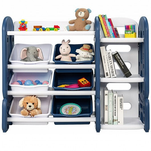 Kids Toy Storage Organizer with Bins and Multi-Layer Shelf for Bedroom Playroom -Blue - Color: Blue LuxuryLifeWay Online Store