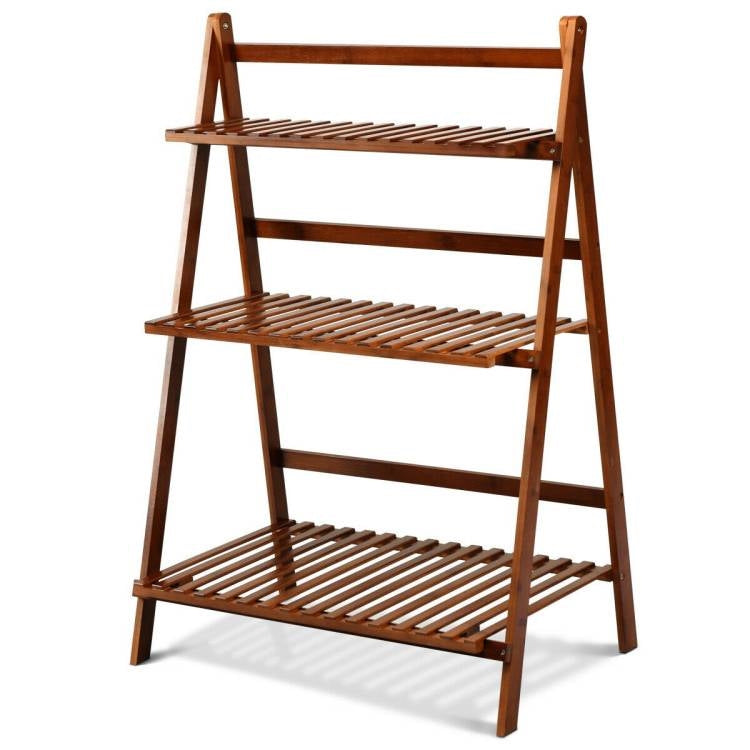 Farmhouse Indoor/Outdoor 3 Tier Folding Plant Stand Planter Shelving Unit LuxuryLifeWay Online Store