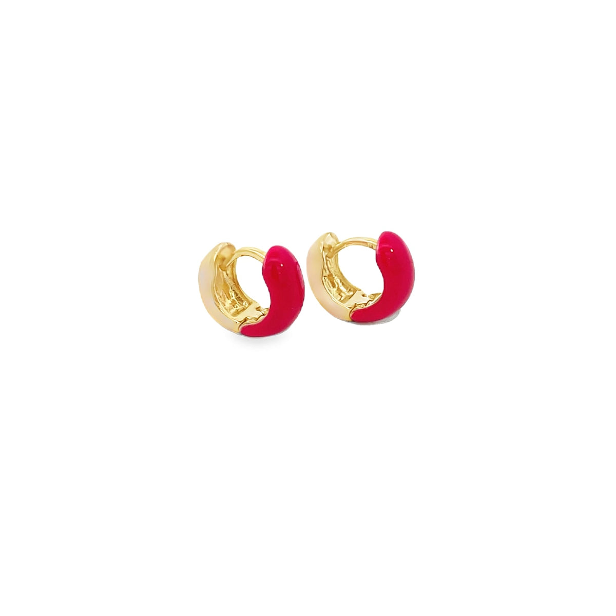 18K Gold Filled Enamel Small Huggie Earrings (K116A) LuxuryLifeWay Online Store