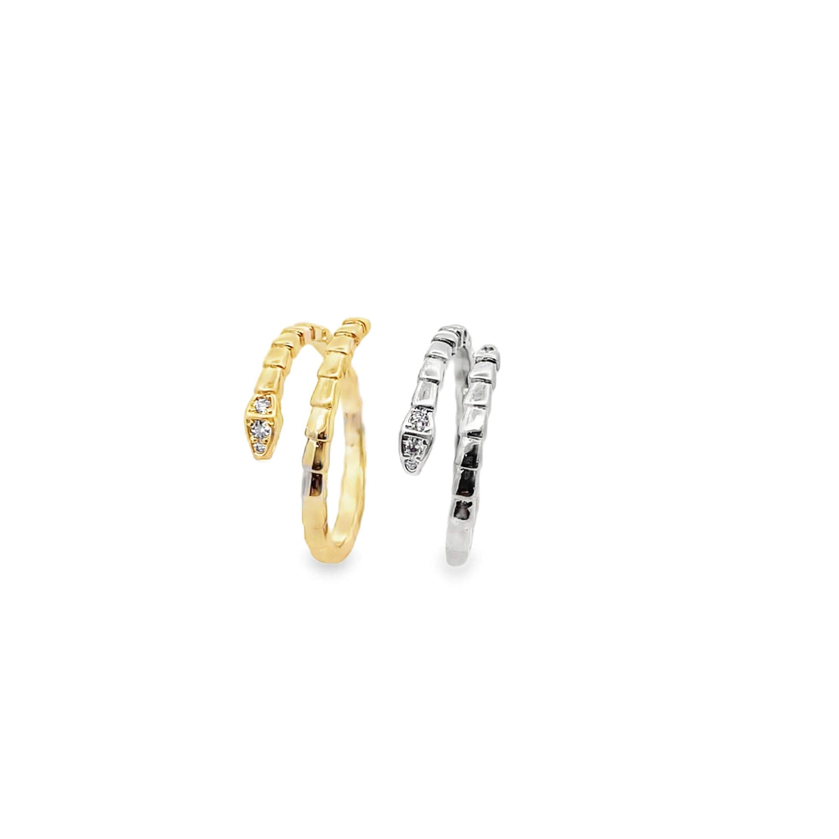 Open Snake Ring with CZ Accents ā Adjustable Serpent Ring (D69A) LuxuryLifeWay Online Store