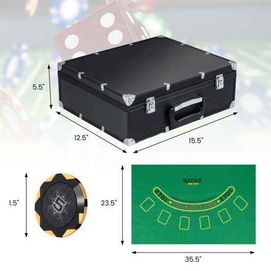 14 Gram Poker Chips 300 Pieces Casino Poker Chip Set-Black LuxuryLifeWay Online Store