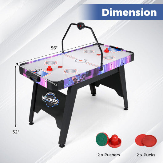 56 Inch Air Hockey Table with LED Digital Scoreboard and Powerful 12V Motor-White LuxuryLifeWay Online Store