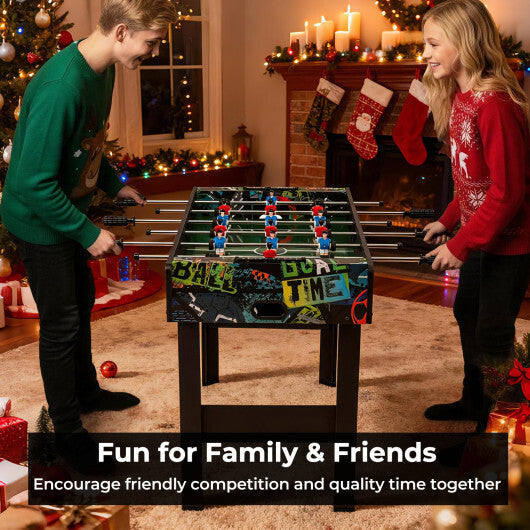 37 Inch Mini Foosball Table 2-in-1 Game Table with Detachable Legs for Tabletop-Black LuxuryLifeWay Online Store