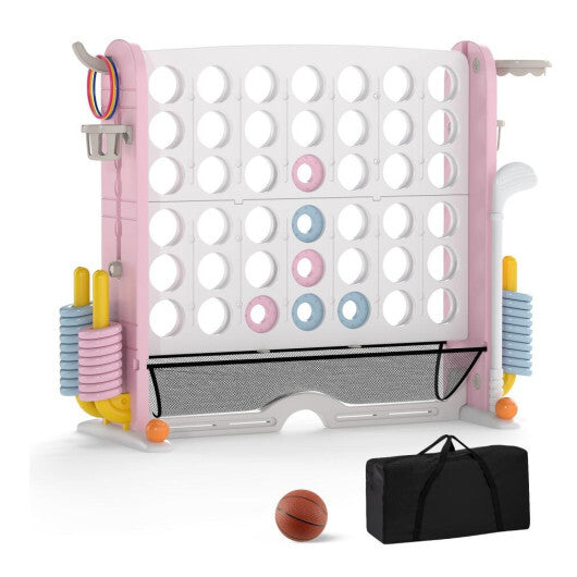 Giant 4-in-a-Row Game Set Jumbo 4-to-Score Game with Storage Bag-Pink LuxuryLifeWay Online Store