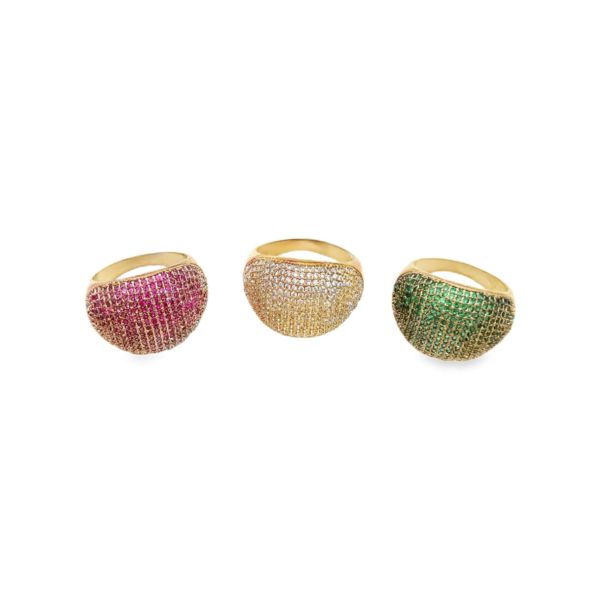 Colored CZ Paved Thin Dome Ring (D19) LuxuryLifeWay Online Store