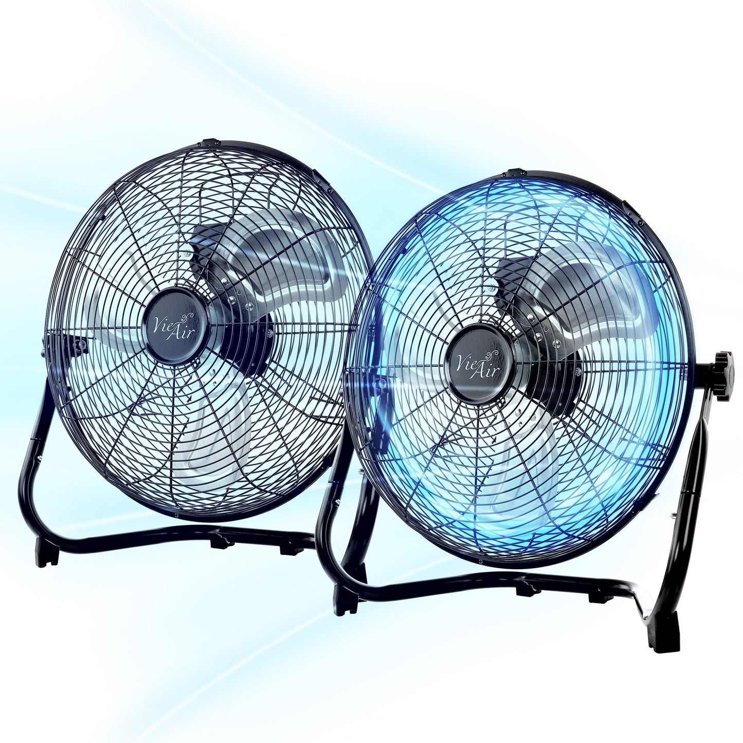 Vie Air 20 Inch Twin Pack Industrial Tilting High Velocity 3 Speed Metal Floor Fan LuxuryLifeWay Online Store