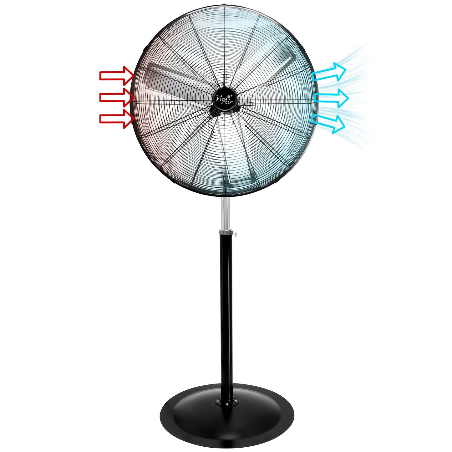 Vie Air 30 Inch Industrial Heavy Duty Pedestal Oscillating Metal Stand Fan LuxuryLifeWay Online Store