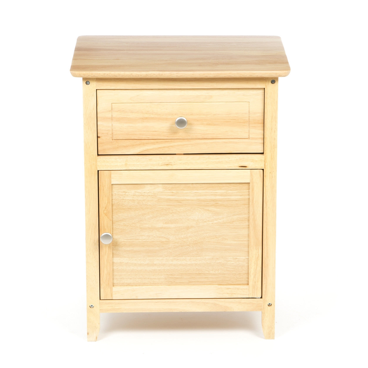 Natural Wood Finish 1-Drawer Bedside Table Cabinet Nightstand LuxuryLifeWay Online Store