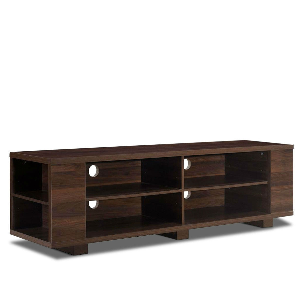 Modern TV Stand in Walnut Wood Finish - Holds up to 60-inch TV LuxuryLifeWay Online Store