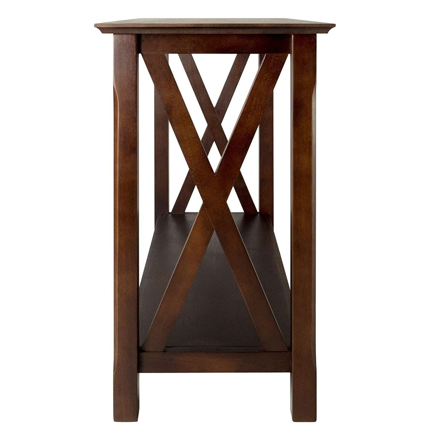 Cappuccino Brown Wood Console Sofa Table with Bottom Shelf LuxuryLifeWay Online Store