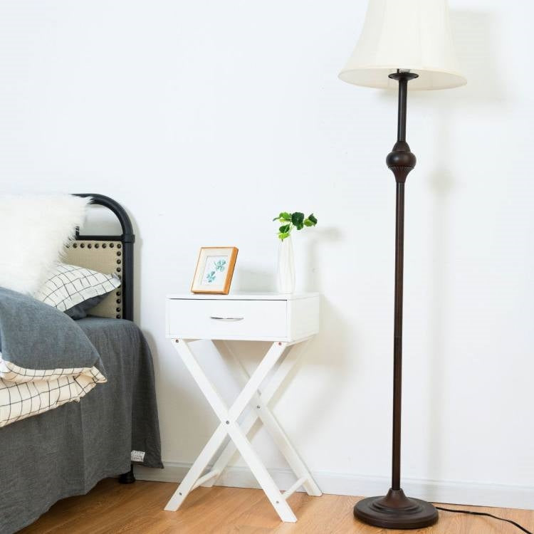 X-Shape 1 Drawer Nightstand End Side Table Storage in White LuxuryLifeWay Online Store
