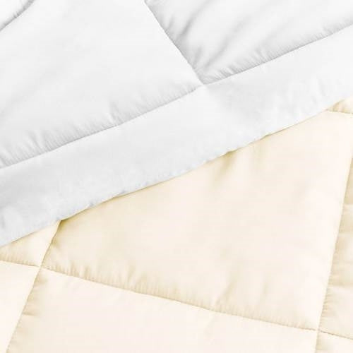 Full/Queen size 3-Piece Microfiber Reversible Comforter Set in White and Cream LuxuryLifeWay Online Store