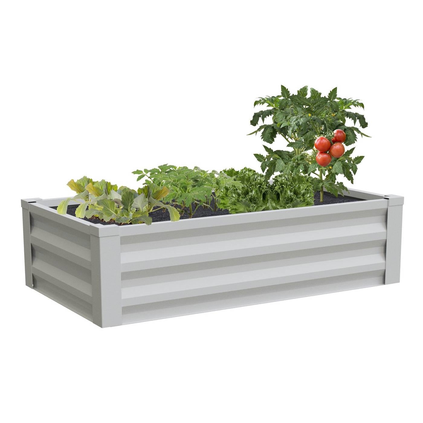 White Powder Coated Metal Raised Garden Bed Planter Made In USA LuxuryLifeWay Online Store