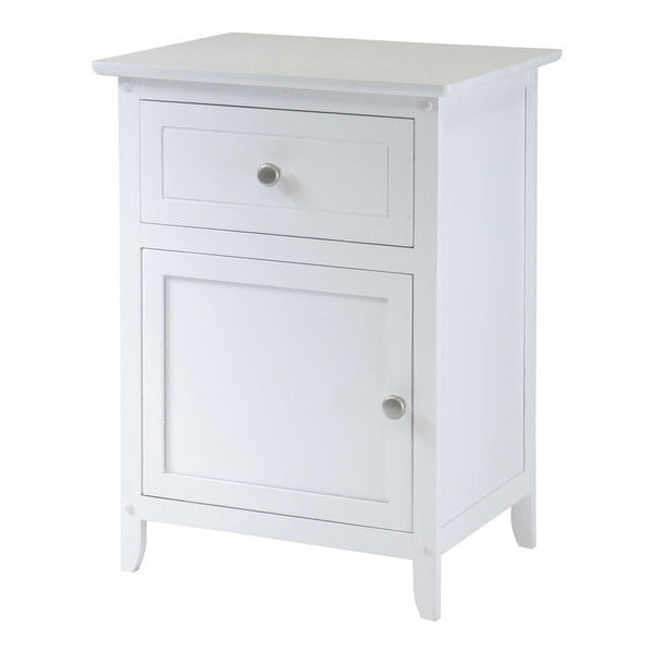 White 1-Drawer Bedroom Bedside Table Cabinet Nightstand End Table LuxuryLifeWay Online Store