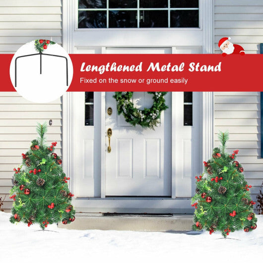 Costway Set of 2 29 Inch Battery Powered Pre-lit Pathway Holiday Christmas Trees LuxuryLifeWay Online Store