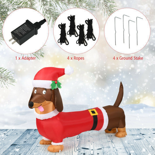 Costway 5 Feet Inflatable Christmas Dog with LED Lights LuxuryLifeWay Online Store