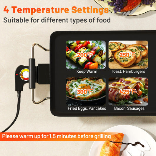 Costway 27 Inch Large Electric Griddle Nonstick BBQ Grill with Adjustable Temperature LuxuryLifeWay Online Store