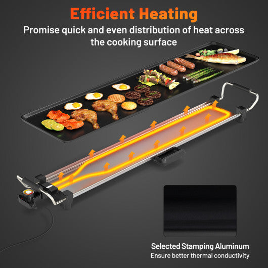 Costway 35 Inch Large Electric Griddle Nonstick BBQ Grill with Adjustable Temperature LuxuryLifeWay Online Store