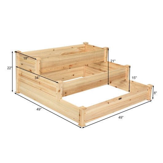 Costway 3 Tier Elevated Wooden Vegetable Garden Bed LuxuryLifeWay Online Store