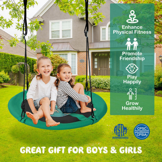 Costway 40" Flying Saucer Tree Swing Indoor Outdoor Play Set Swing for Kids Dark Green LuxuryLifeWay Online Store