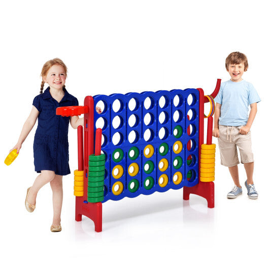 Costway 4-in-A Row Giant Game Set w/Basketball Hoop for Family Red LuxuryLifeWay Online Store