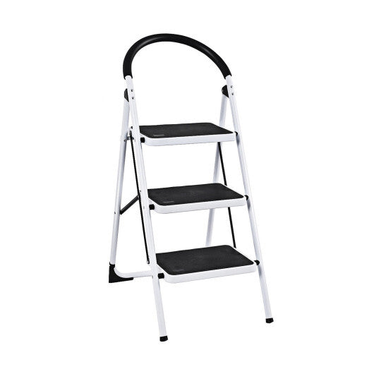 Costway Heavy Duty Industrial Lightweight Folding Stool 3 Step Ladder LuxuryLifeWay Online Store