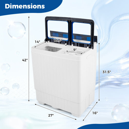Costway Portable Washing Machine with 18 LBS Washer and 8 LBS Spinner Combo-Blue LuxuryLifeWay Online Store