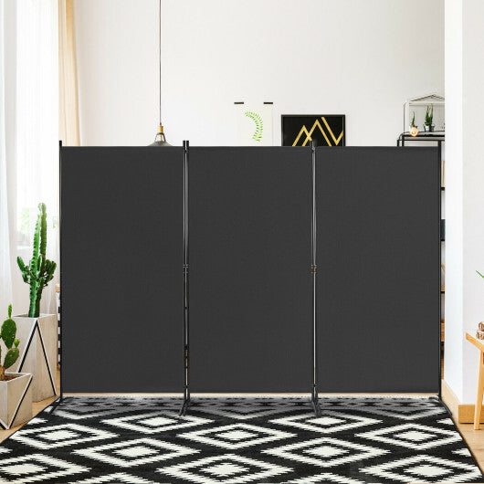Costway 3-Panel Room Divider Folding Privacy Partition Screen for Office Room-Black LuxuryLifeWay Online Store