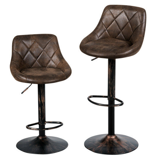 Costway Set of 2 Adjustable Bar Stools with Backrest and Footrest LuxuryLifeWay Online Store